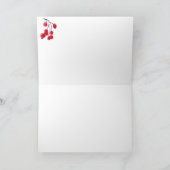 CHICKADEES & RODE BESSEN DOOR SHARON SHARPE FEESTDAGEN KAART (Binnen)