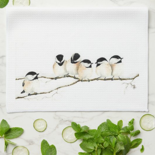 Chickadees Towel Theedoek (Gevouwen)