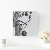 Chickadees Vierkante Klok (Huis)