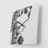 Chickadees Vierkante Klok (Hoek)