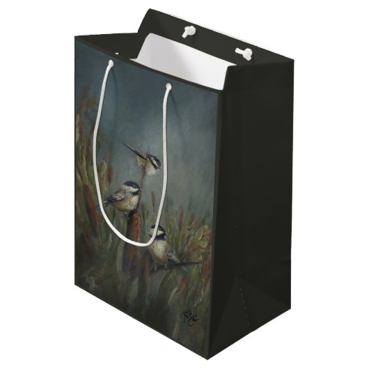 Chickadees-vijver Medium Cadeauzakje (Voorkant Gekanteld)