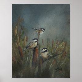 Chickadees Vijver Poster