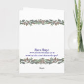Chickadees & Wreath beroemd gemaakt door Sharon Sh Feestdagen Kaart (Achterkant)
