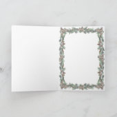 Chickadees & Wreath beroemd gemaakt door Sharon Sh Feestdagen Kaart (Binnen)