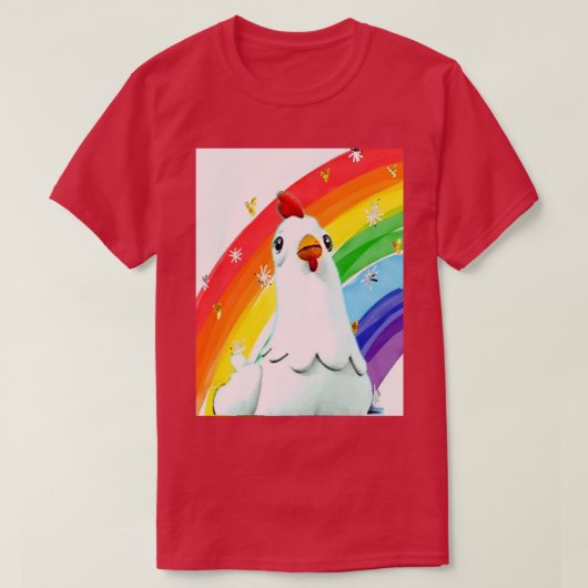 Chickaletta Chicken Rainbow Backround Kinder Sange T-shirt (Design voorkant)