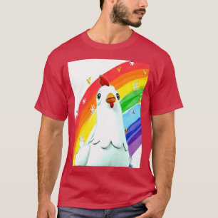 Chickaletta Chicken Rainbow Backround Kinder Sange T-shirt