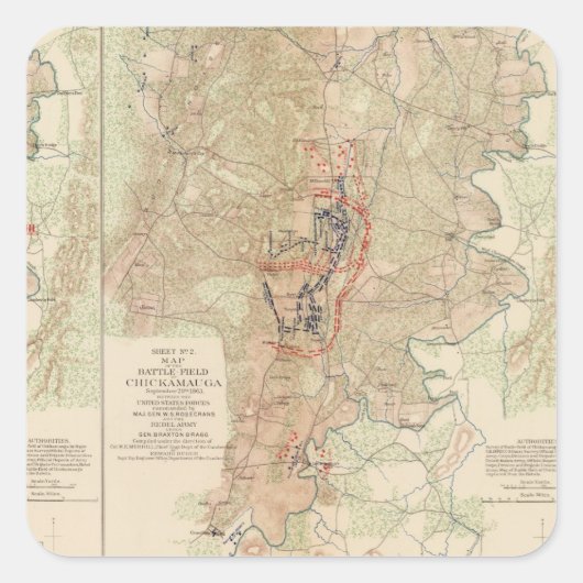 Chickamauga, Turkeytown Valley Vierkante Sticker (Voorkant)