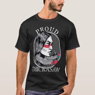 Chickasaw American Indian Tribe Warrior Girl Feath T-shirt