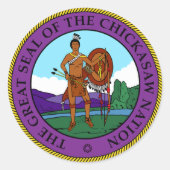 Chickasaw Nation Seal Ronde Sticker (Voorkant)