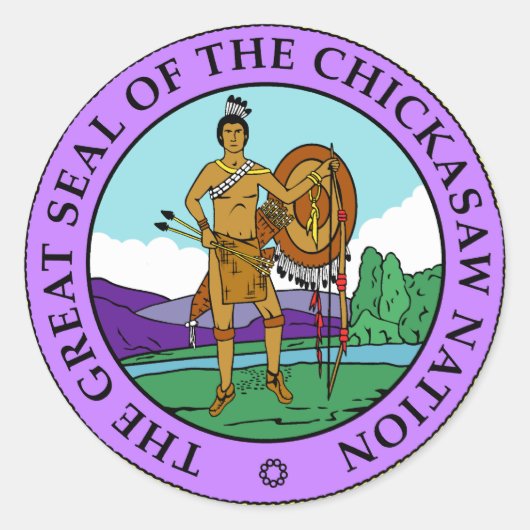 Chickasaw Seal Ronde Sticker (Voorkant)