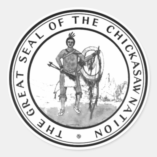 Chickasaw Seal Ronde Sticker (Voorkant)