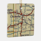 Chickasha OK  kaart Keramisch Ornament (Rechts)