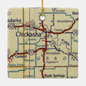Chickasha OK  kaart Keramisch Ornament (Achterkant)