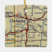 Chickasha OK  kaart Keramisch Ornament (Voorkant)