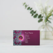 CHICKE DAMAST EDELSTEEN MONOGRAM roze blauw Visitekaartje (Staand voorkant)