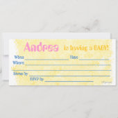 Chicken 1 Baby shower Invitation Kaart (Achterkant)