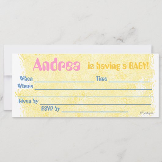 Chicken 1 Baby shower Invitation Kaart (Achterkant)