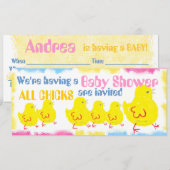 Chicken 1 Baby shower Invitation Kaart (Voorkant / Achterkant)