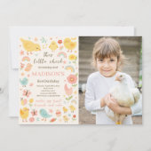 Chicken 1st Birthday Party Fotouitnodiging Kaart (Voorkant)