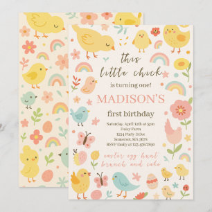 Chicken 1st Birthday Party uitnodiging