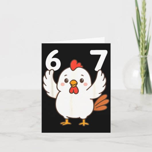 Chicken 67 Meme Six Seven Funny Gen Alpha  Kaart (Voorkant)