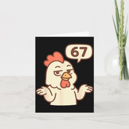 Chicken 67 Meme Six Seven Funny Gen Alpha  Kaart (Voorkant)