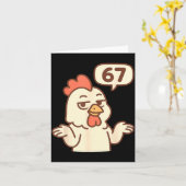 Chicken 67 Meme Six Seven Funny Gen Alpha  Kaart (Gele Bloem)