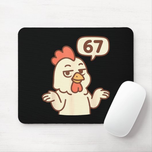 Chicken 67 Meme Six Seven Funny Gen Alpha Muismat (Met muis)