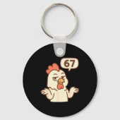 Chicken 67 Meme Six Seven Funny Gen Alpha Sleutelhanger (Voorkant)
