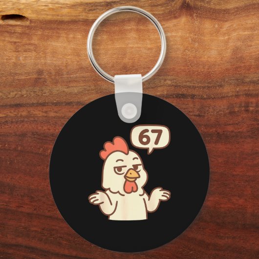Chicken 67 Meme Six Seven Funny Gen Alpha  Sleutelhanger (Voorkant)