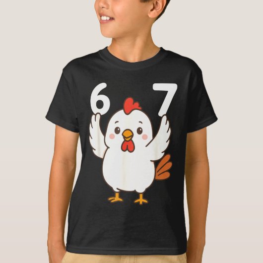 Chicken 67 Meme Six Seven Funny Gen Alpha  T-shirt (Voorkant)
