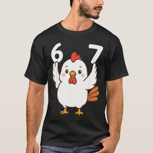 Chicken 67 Meme Six Seven Funny Gen Alpha  T-shirt (Voorkant)