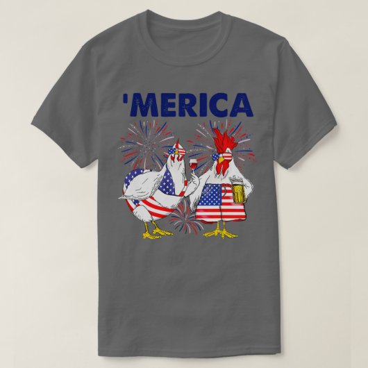 Chicken â€ ˜ merica American Flag (2) T-shirt (Design voorkant)