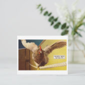 Chicken Acrobat Walking A Tight Rope Oddity Briefkaart (Staand voorkant)