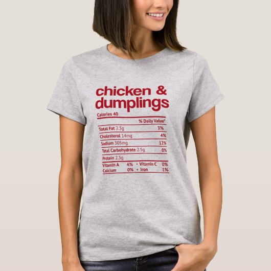 Chicken and Dumplings Nutrition Fact Thanksgiving T-shirt (Voorkant)