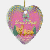 Chicken and Hen Christmas ceramic heart ornament (Rechts)