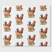 Chicken And Rooster Art, Poultry, Farm Animals Cadeaupapier (Vlak)