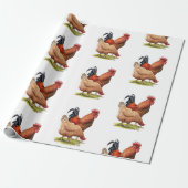 Chicken And Rooster Art, Poultry, Farm Animals Cadeaupapier (Uitgerold)