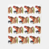 Chicken And Rooster Art, Poultry, Farm Animals Fleece Deken (Voorkant)