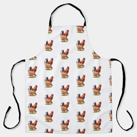 Chicken And Rooster Art, Poultry, Farm Animals Schort (Voorkant)