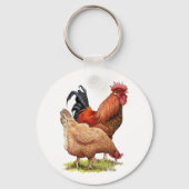 Chicken And Rooster Art, Poultry, Farm Animals Sleutelhanger (Voorkant)