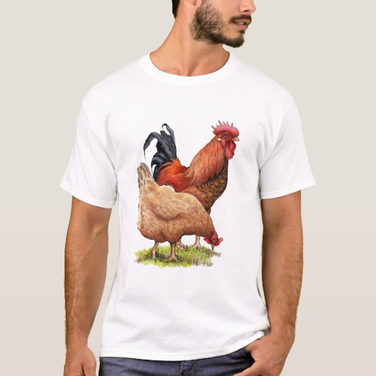 Chicken And Rooster Art, Poultry, Farm Animals T-shirt (Voorkant)