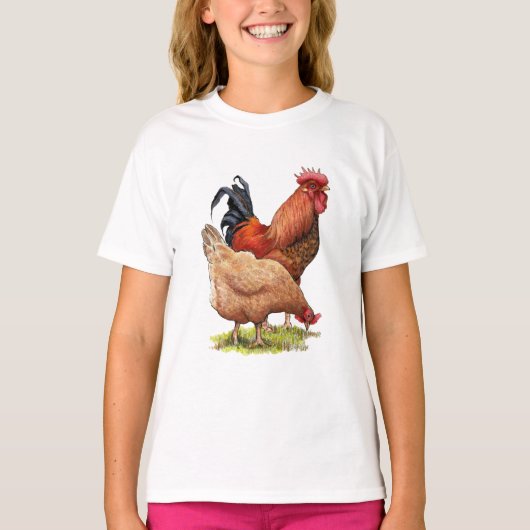 Chicken And Rooster Art, Poultry, Farm Animals T-shirt (Voorkant)