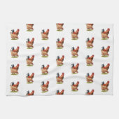 Chicken And Rooster Art, Poultry, Farm Animals Theedoek (Horizontaal)