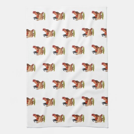 Chicken And Rooster Art, Poultry, Farm Animals Theedoek (Verticaal)