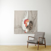Chicken and Rooster beroemd gemaakt door Ohara Kos Wandkleed (In situ)