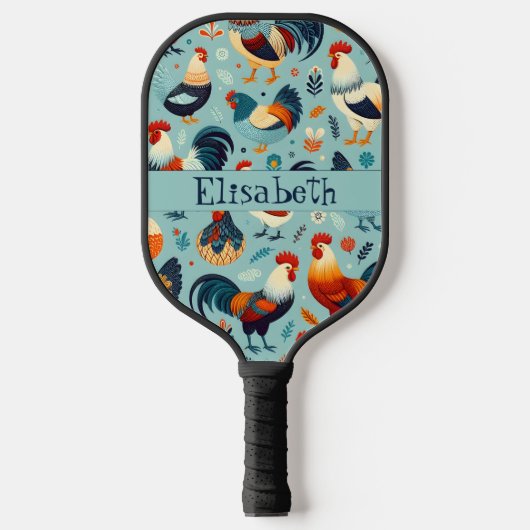 Chicken and Rooster Design Personaliseren Pickleball Paddle (Voorkant)
