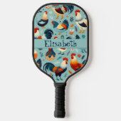 Chicken and Rooster Design Personaliseren Pickleball Paddle (Achterkant)