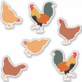 Chicken and Rooster Sticker (Voorkant)