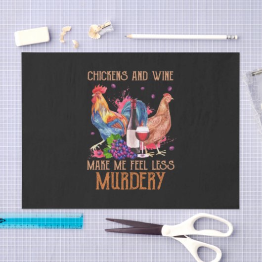 Chicken And Wine Tissuepapier (Craft)